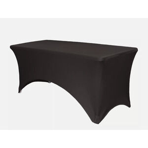 5 SPANDEX Fitted Stretch Craft Vendor Tablecloth Cover BLACK Standard